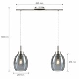Brilagi LED luster na sajli RETRO GLASS 2xE27/60W/230V matirani hrom/zadimljena siva | Eponuda.com