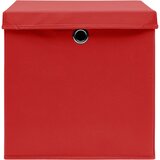  Kutije za pohranu s poklopcima 4 kom 28 x 28 x 28 cm crvene | Eponuda.com