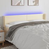 vidaXL LED uzglavlje krem 203x16x78/88 cm od umjetne kože | shoptok.hr
