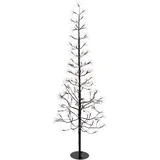 božična stoječa svetilka črna drevo 150 cm vklj. led s časovnikom IP44 - caspar