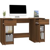  Radni stol s ormarićem boja smeđeg hrasta konstruirano drvo | shoptok.hr