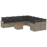  11-dijelni set vrtnih sofa od poliratana s jastucima sivi | shoptok.hr