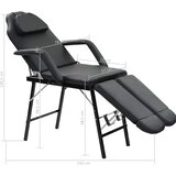  Prenosiva kozmetička stolica od umjetne kože 185 x 78 x 76 cm crna | shoptok.hr