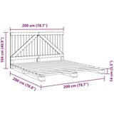 vidaXL Posteljni okvir z vzglavjem siv 200x200 cm trdna borovina | Shoptok.si