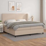  Krevet box spring s madracem cappuccino 200x200cm umjetna koža Cijene