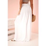 Kesi Włoski Women's wide trousers with elastic waistband white | shoptok.hr