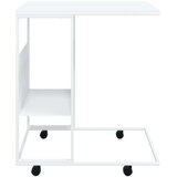 vidaXL Bočni stolić s kotačima bijeli 55x36x63 5 cm konstruirano drvo | shoptok.hr
