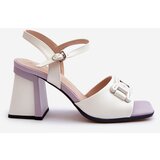 S. BARSKI Elegant High-Heeled Sandals with White Ornament D&A | Shoptok.si