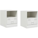 Furnova Nočna omarica 2 kosa bela 34,5x39x44 cm jeklo, (21926103) | Shoptok.si