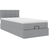  Otomanski krevet s madracem svijetlosivi 90x200 cm tkanine Slike