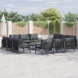 vidaXL Vrtna sedežna garnitura 13 pcs Antracitna Jeklo | Shoptok.si