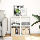 vidaXL Sobna pregrada / regal za knjige bijeli 69,5x29x69,5 cm drveni | shoptok.hr