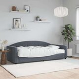  Dnevna postelja z vzmetnico temno siva 90x190 cm žamet | Shoptok.si