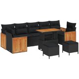 Sjedeća garnitura za vrt s jastukom 10 pcs Crna | shoptok.hr