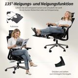  Ergonomska uredska stolica s podesivim osloncem naslonima za ruke i noge mrežasta crna | shoptok.hr