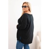 Kesi Włoski Women's Plus Size cotton blouse with tree print black | Shoptok.si