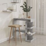 vidaXL Barska miza s policami betonsko siva 100x50x101,5 cm iverna pl. | Shoptok.si