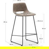 Kave Home Svetlo rjavi barski stoli v kompletu 2 ks (višina sedeža 65 cm) Zahara – | Shoptok.si
