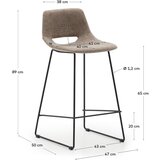 Kave Home Svjetlo smeđe barske stolice u setu 2 kom (visine sjedala 65 cm) Zahara – | shoptok.hr