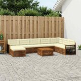  Set vanjskih sofa 9 kom. Prirodna i krem Čvrsto drvo akacije | shoptok.hr
