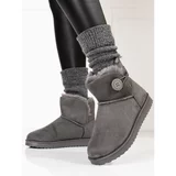 SHELOVET Warm Women's Snow Boots Grey with Button