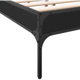 vidaXL Posteljni okvir črn 140x190 cm inženirski les in kovina | Shoptok.si