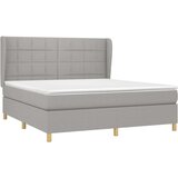  Box spring postelja z vzmetnico svetlo siva 160x200 cm žamet, (20789954) | Shoptok.si