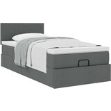 vidaXL otomanski okvir kreveta s madraca tamnosivi 100x200cm tkanine | shoptok.hr