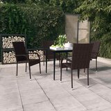  5-dijelni vrtni blagovaonski set smeđe-crni | shoptok.hr