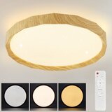 Nettlife LED stropna svetilka za dnevno sobo, videz lesa, 40 cm, 43 W, zatemnljiva, za spalnico in dnevno sobo, z daljinskim upravljalnikom, (22110682) | Shoptok.si