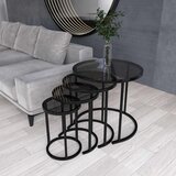 Hanah home Milas 4 set stolića (umetnuti), crna/dimljena (4 kom) | Eponuda.com