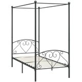  Okvir za krevet s nadstrešnicom sivi metalni 100 x 200 cm | shoptok.hr