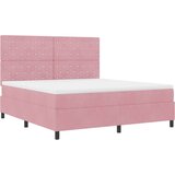  LED Box Spring Krevet s madracem Ružičasta 180 x 200 cm Baršun | shoptok.hr