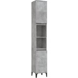 Maison Chic Kopalniška omarica - Kopalniški kabinet betonsko siva 30x30x190 cm inženirski les, (21794369) Cene