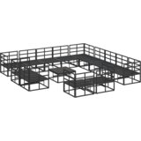 vidaXL Sjedeća garnitura za vrt 14 pcs Crna 70 x 70 x 32 cm Aluminij | shoptok.hr