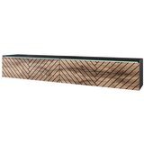 P & B nizka omarica lowa, črna, hrast, vzorec ribje kosti, led | Shoptok.si