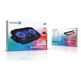 Connect IT CCP-2200-BK-Podloga za hlađenje za laptop 4x ventilatora 2xUSB crna/plava | Eponuda.com