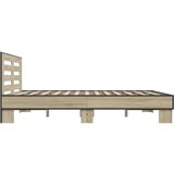  Posteljni okvir sonoma hrast 150x200 cm inž. les in kovina, (21166040) | Shoptok.si