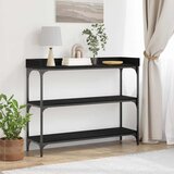  Konzolni stol s policom s pohranom Crni hrast 100 x 30 x 80 cm | shoptok.hr