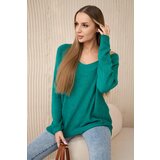 Włoski V-neck sweater green Cijene
