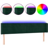  LED uzglavlje tamnozeleno 163x16x78/88 cm baršunasto | shoptok.hr