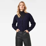 G-star Sweater - Cable knit cardi wmn l\s dark blue