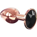 Diamond Plug S - aluminijasti analni dildo - majhen (rožnato zlato)