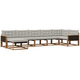 vidaXL Zunanja garnitura za sedenje 7 pcs Naravna in svetlo siva, (5000280360) | Shoptok.si