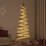 vidaXL Božićno drvce s 100 LED svjetlima Prirodna 180 cm Masivni jasen | shoptok.hr