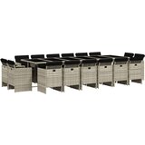 vidaXL 17-dijelni vrtni blagovaonski set s jastucima svijetlosivi | shoptok.hr