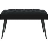  Klupa s gumbastim tkanjem Crna 80 x 40 x 46 cm Baršun | shoptok.hr