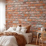  Foto tapeta - Loft Wall - Pattern Imitating an Old Red Brick 98x70 Samoljepljiva | shoptok.hr