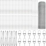 vidaXL Heeksavna Ograja 0.8x100 m Pocinkano Jeklo, Ograjni Stebri z Dletom 13 kos Ø32 mm 100 cm Pocinkano Jeklo | Shoptok.si