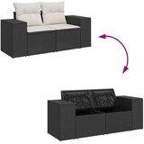 vidaXL Vrtna sedežna garnitura 6-delna z blazinami črna poli ratan | Shoptok.si